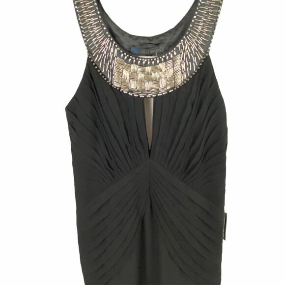 Sue Wong Black Beaded Sleeveless Cocktail Dress Size 6 - Picture 11 of 16